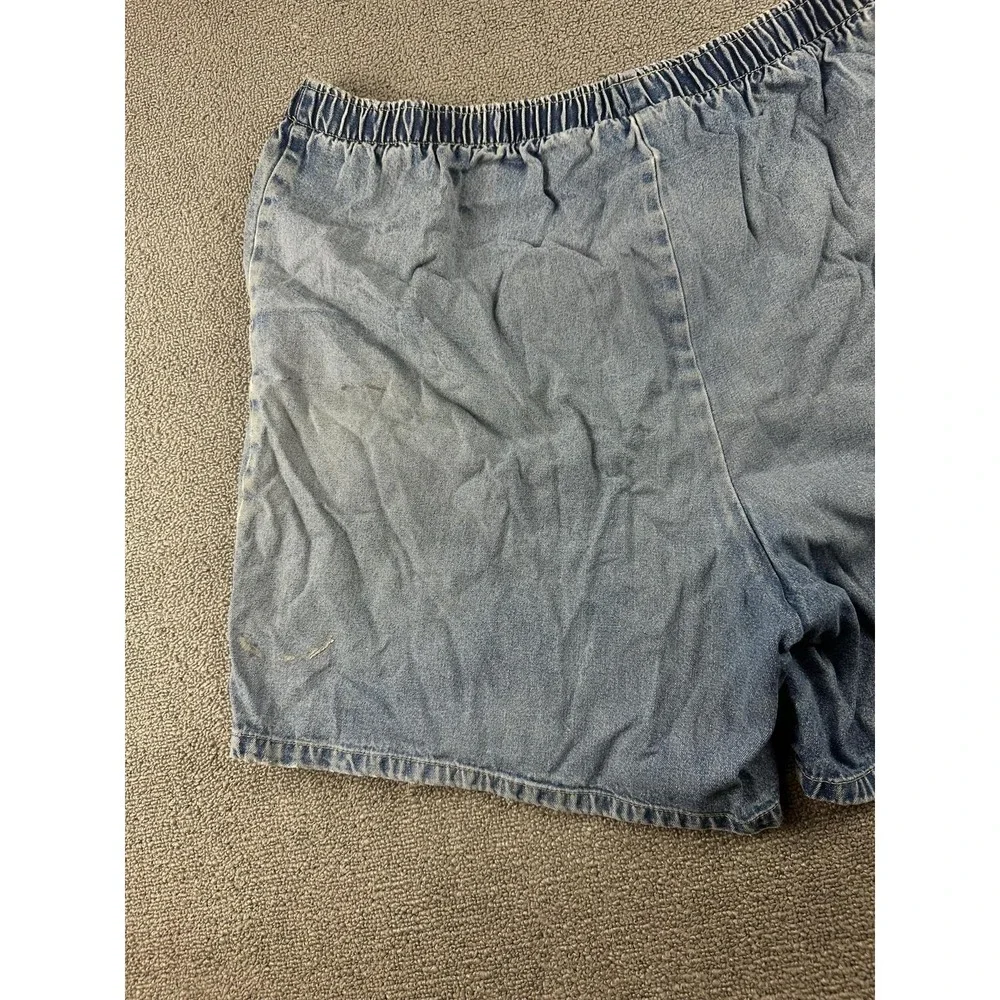Vintage‎ My Classic Shorts Women XL Blue Relaxed Elastic Waist Cotton Beach Y2K
